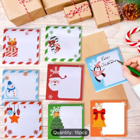 Festive Holiday Pen and Christmas Sticky Notes Pad 🎅🏻🎄☃️❄️🥶🎄🎅🏻☃️❄️🥶❄️❤️🎄❤️🎄❤️🎄 - Picture 6 of 9